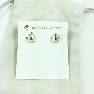 Kendra Scott Tessa dichroic glass gold earrings